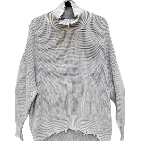 Young Fabulous & Broke Camron Grey Pullover Turtleneck Sweater Size M/L - Picture 2 of 8